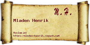Mladen Henrik névjegykártya